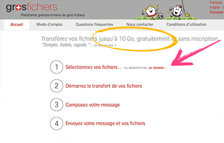 comment envoyer fichiers avec Gros Fichiers