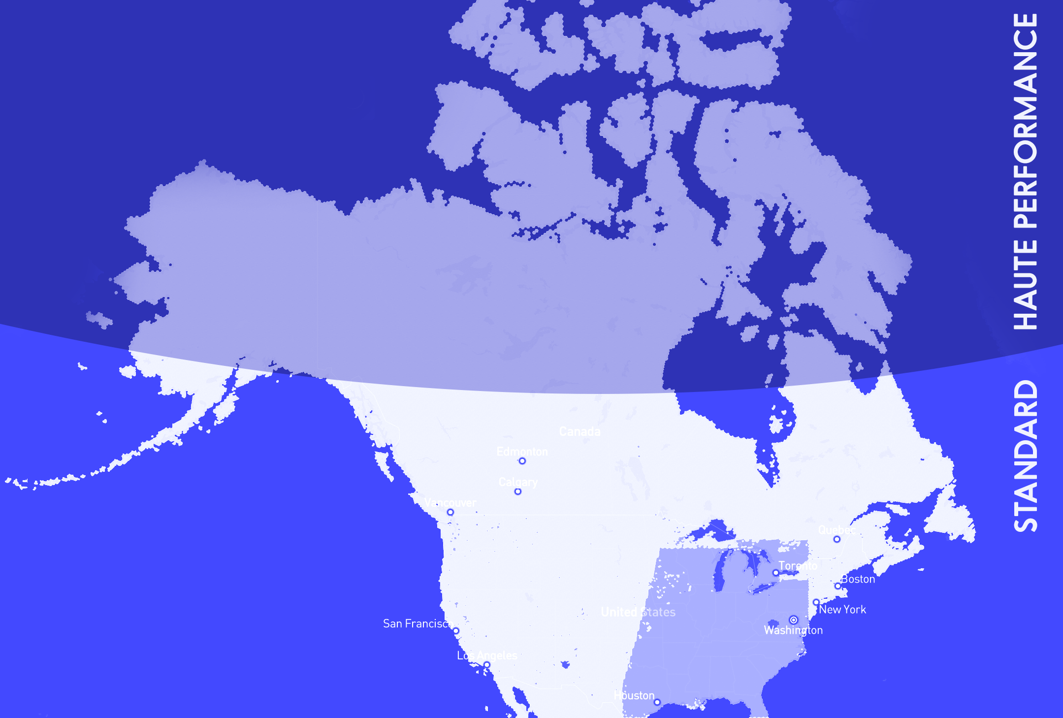 Carte Starlink équipement standard versus haute performance