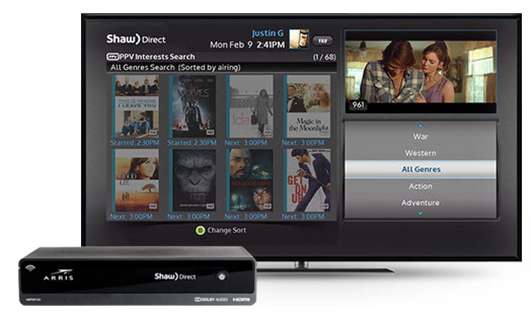 Récepteur Shaw Direct et TV HD