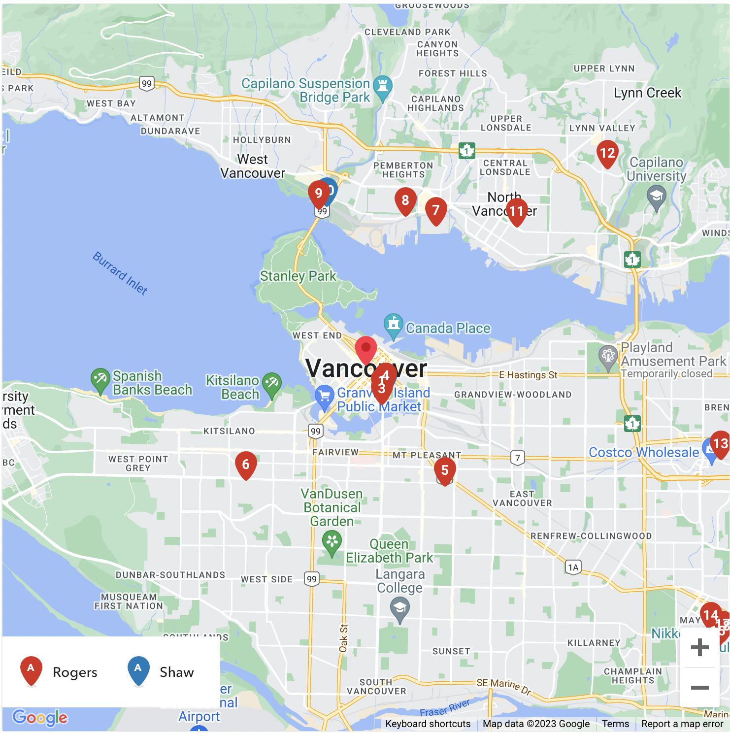Shaw and Roges Dealer Stores Located in Vancouver