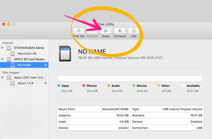 Format SD Card on MAC