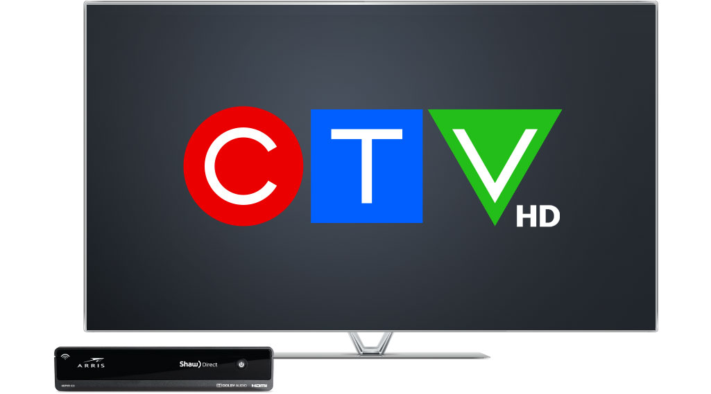 image of a screen featuring CTV HD on Shaw Direct