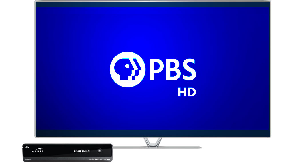 image of a screen featuring PBS HD on Shaw Direct